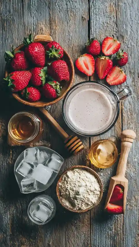 how to make Strawberry Protein Shake 